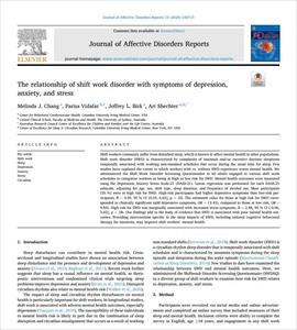 ترجمه مقاله انگلیسی رابطه اختلال کار شیفتی با علائم افسردگی، اضطراب و استرس
