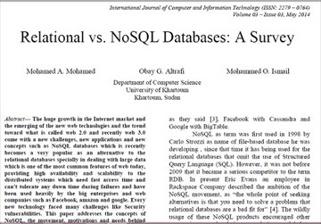 ترجمه مقاله پایگاه داده های رابطه ای در برابر NOSQL