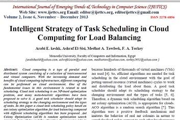 ترجمه مقاله انگلیسی استراتژی هوشمند زمان‌بندی وظیفه برای تعادل بار در محاسبات ابری